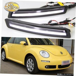 2PCS For Volkswagen Beetle 2007 2008 20092010イエローターンシグナルリレー防水12VカーLEDDRLランプデイタイムランニングライト 2PCS F