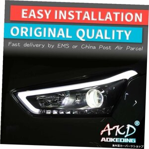 hyundai ix252015用2個のLEDヘッドライト-現在LEDカーライトエンジェルアイキセノンHIDKITフォグライトLEDデイタイムランニングライト 2Pc