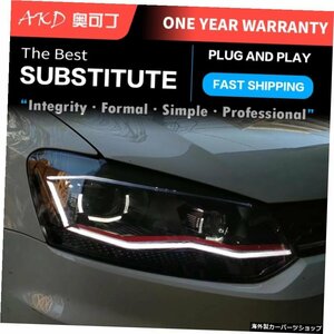 2 PCSカーライトVWPOLO用自動車部品2011-2018変更ヘッドランプLEDヘッドライトLEDデュアルプロジェクターグッズ 2 PCS Car Lights automot