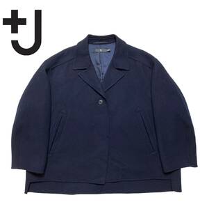 ユニクロ +J オンライン限定 3XL ダブルフェイスシャツジャケット ネイビー プラスジェイ プラスJ 446354
