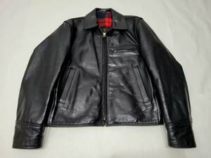 良好 ～90s steerhide スポーツジャケット 34 XS S 黒 ステアハイド 牛革 革ジャン ライダースジャケット