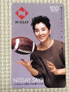 [ unused ] telephone card Yoshinaga Sayuri niseiNISSAY SAYS 100 anniversary rugby ball 