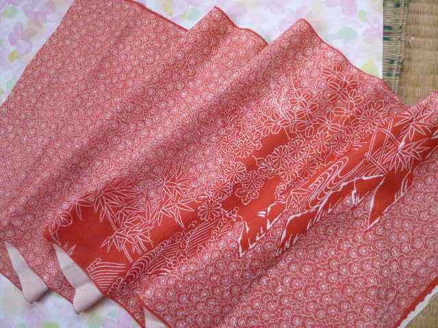 212mn4◇逸品!塩瀬 名古屋帯 金糸 小菊 椿 紅葉 亀甲文 七宝文◇美品