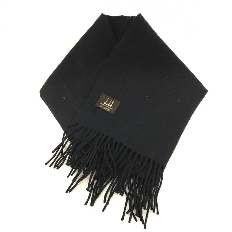 dunhill ダンヒル カシミア100% 410R マフラー ネイビー