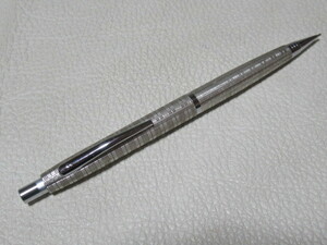 ■美品 希少 1970年代 日本製！プラチナ万年筆 （PLATINUM） 幾何学模様 シャープペンシル 0.5mm アルミ製 全長127ｍｍ