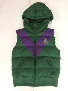  Ralph Lauren with a hood . down vest . number 5 patch green color . purple color Kids XL( lady's SM corresponding ) America buying attaching old clothes RALPH LAUREN
