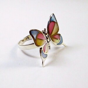  free shipping! flying * butterfly ( butterfly ) silver ring!