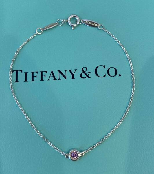 新品 正規品 ティファニーアンドコー tiffany&co. ブレスレット バイザヤード 0.08ct ピンクサファイア シルバー ケース巾着紙袋リボン