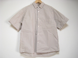 CIAOPANIC TYPY Ciaopanic tipi- tops shirt short sleeves . pocket stripe beige gray grey M size 