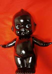 gasumaru 大きい黒いキューピー人形 ドールハロウィン ホラー 個性的 バイイー オブジェ 面白雑貨 リビングデッドドール