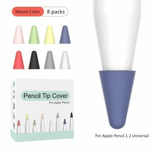 Apple Pencil 第1世代/第2世代 カラフルでかわいい チップ ペン先 保護 カバー キャップ 互換品 8色セット E289！送料無料！