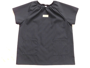  prompt decision [ short sleeves smock *130~140| navy blue gray * plain ]sc2419