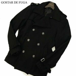 GOSTAR DE FUGA ゴスタール ジ フーガ 秋冬 ベルト付き メルトンウール★ トレンチコート Sz.46　メンズ 黒　C2T12218_B#N