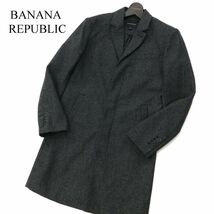 BANANA REPUBLIC バナナリパブリック ウール混★ チェスターコート Sz.XS　メンズ グレー ビジネスにも　C2T12887_C#N_画像1