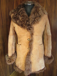 OTTO collection real mouton sheepskin leather jacket coat Camel Brown men's man oriented fur . free shipping 