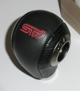 【新品】★スバル純正　ステラ STI R1 R2 シフトノブ　STIロゴ入り 黒革 AT用　RJ1 RJ2 RC1 RC2 RN1 RN2