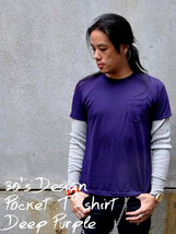 30's DESIGN POCKET Tシャツ 2pc SET DEEP PURPLE×WINE RED S/ヴィンテージクラシック単車旧車ライダービンテージファッションツーリング_画像3