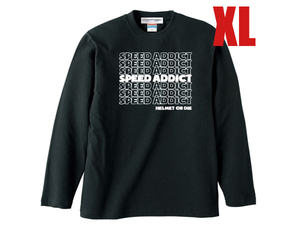 SPEED ADDICT… L/S T-shirt BLACK XL/黒長袖tシャツロンteeビンテージハーレーチョッパーバイクアメカジ古着50s60s70s80sオールドスクール