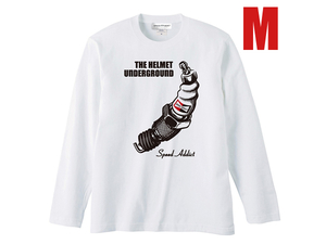 THE HELMET UNDERGROUND L/S T-shirt WHITE M/長袖tシャツロンteeお洒落オシャレバイカーファッションバイク乗りhot rodホットロッドusa30s