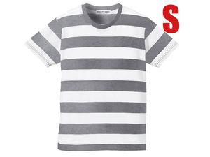 PRISONER BORDER T-shirt GRAY × WHITE S/プリズナーボーダーtシャツグレーホワイトオートバイモーターサイクルアメリカンバイク