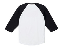 HELMET OR DIE Raglan 3/4 Sleeves T-shirt WHITE × BLACK XL/shoeiaraisimpsonagvoweneveroakstadiumomo designsetakiwiクノー工業族ヘル_画像3