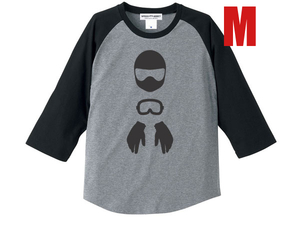 VMX シルエット Raglan 3/4 Sleeves T-shirt GRAY × BLACK M/tシャツ七分袖長袖teeトレールストリートスクランブラーモタードオフ車maxon