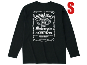 SPEED ADDICT JACK DANIEL'S POCKET L/S T-shirt BACK PRINT BLACK S/長袖ロンtポケteeポケットtシャツバックプリントチョッパーバイク