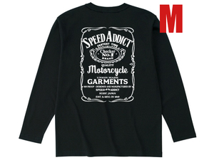 SPEED ADDICT JACK DANIEL'S POCKET L/S T-shirt BACK PRINT BLACK M/ロンtポケteeポケットtシャツジャックダニエルズウイスキーラベル