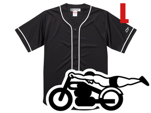 袖スピードアディクト BASEBALL SHIRT BLACK L/黒ベースボールシャツホワイトソックス半袖シャツ刺繍ワッペンアメリカusaアメカジ古着70s