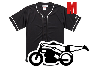 袖スピードアディクト BASEBALL SHIRT BLACK M/黒ベースボールシャツホワイトソックス半袖シャツ刺繍ワッペン世界最速のインディアン50s60s