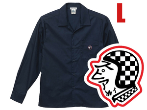 OPEN COLLAR WORK SHIRT SPEED ADDICT TRADE MARK NAVY L/ темно-синий темно-синий открытый цвет рубашка Denim and Dungaree рубашка в ковбойском стиле 60s70s