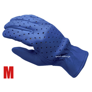 CHURCHILL GLOVE PUNCHING CA ELECTRIC BLUE M/チャーチルグローブパンチング青ブルー裏地なし春用春夏用サマーグローブ鹿革皮ディアスキン