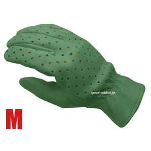 CHURCHILL GLOVE PUNCHING CA GREEN M/チャーチルグローブパンチング緑グリーン裏地なし春用春夏用サマーグローブ鹿革本革メンズ男性用usa