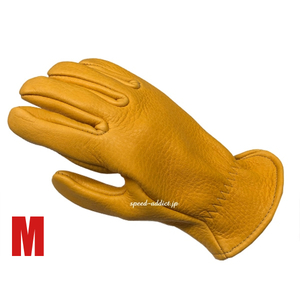 SULLIVAN GLOVE ELK ROPER GOLD M/サリバングローブ金ゴールド裏地なしヘラ鹿革鹿皮エルクレザーバイク用手袋アメリカ製usa製本革秋用定番