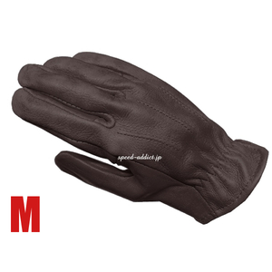 SULLIVAN GLOVE SHORTY VINTAGE BROWN M/サリバングローブ茶色ブラウン裏地なし鹿革ディアスキン本革バイク用レザーグローブ春用夏用定番