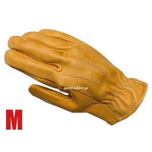 SULLIVAN GLOVE SHORTY VINTAGE GOLD M/サリバングローブ金ゴールド裏地なし鹿革ディアスキン本革男女兼用ユニセックス定番レザーグローブ