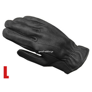 SULLIVAN GLOVE SHORTY VINTAGE BLACK L/サリバングローブ黒ブラック裏地なし鹿革ディアスキン本革定番レザーグローブユニセックス男女兼用