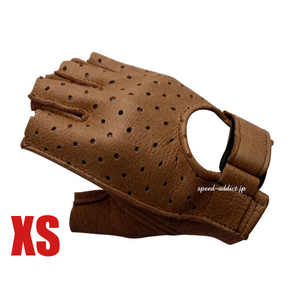 CHURCHILL GLOVE PUNCHING FINGERLESS OTA WALNUT XS/チャーチルグローブパンチングフィンガーレス茶色春用春夏用サマーグローブレディース