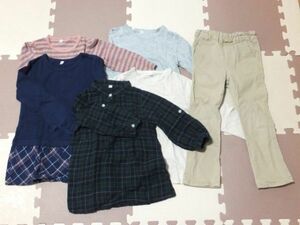 * postage included! MUJI( Muji Ryohin ) child clothes 6 point set size 100* old clothes woman girl Kids Kids Child... the best pants border shirt 