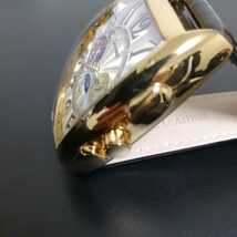 〓新品〓機械式腕時計 ウォッチ メンズ サン＆ムーン　トゥールビヨンデザイン　ホワイト×ゴールド 　ブラウンベルト_画像8