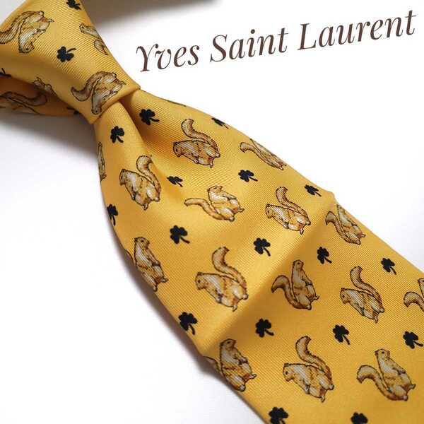 新品未使用 Yves Saint Laurent イヴサンローラン ネクタイ ハイブランド 黄 イエロー シルク 2315
