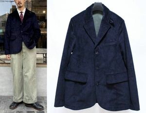 19AW Nigel Cabourn AUTHENTIC ナイジェルケーボン 英国製 NEW BLAZER 8 WALE CORD ニュー ブレザー ジャケット コーデュロイ 48 紺