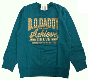 ★即決★新品タグ付 ダディオダディ daddy oh daddy★プリント ミニ裏毛 トレーナー/gn★日本製★130cm 9-10才目安 ￥3190