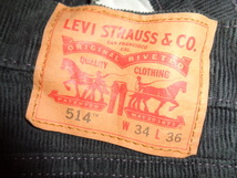 s320◆Levi's 514 スリムストレート コーデュロイパンツ 140周年◆リーバイス ｗ34 グレー系 14年製 白タブ ストレッチ入 コール天 4L_画像6