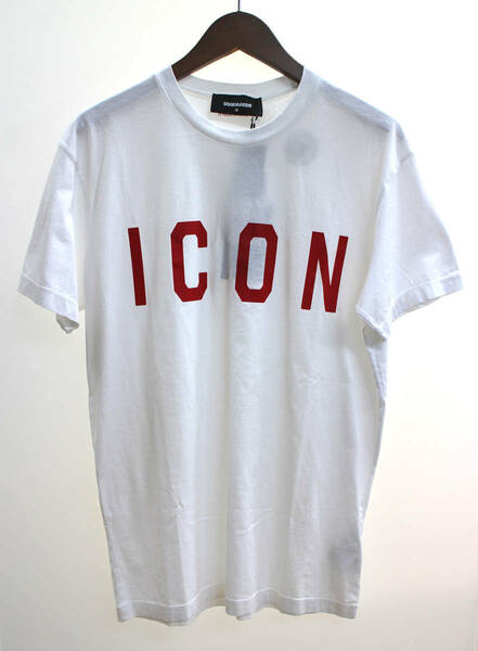 【DSQUARED2】ディースクエアード 半袖　Tシャツ　カットソー　ICON ホワイト×レッド サイズM　S74GD0601 S22427　未使用