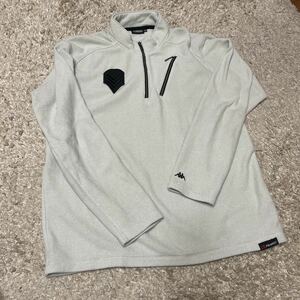  value exhibition largish size Kappa Golf Men's long sleeve 1/3 Zip fleece pull over gray 3L used super-beauty goods 