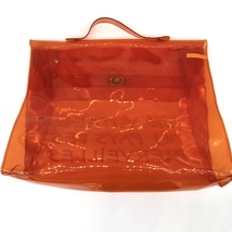 HERMES エルメス ビニールケリー クリア ハンド バッグ オレンジ 良品 M4930_画像2