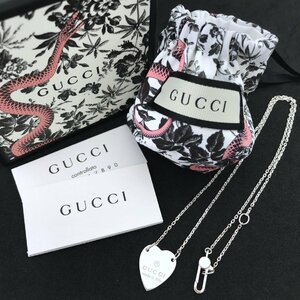 GUCCI Gucci Logo Heart колье Ag925 серебряный очень красивый товар M6008