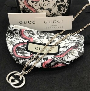 GUCCI Gucci GG Logo колье SV925 серебряный очень красивый товар M5536