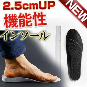 インソール レディース メンズ 2.5cm ブーツ 中敷 中敷き シューズ シークレットシューズ シークレットインソール 靴 レザー 【Sサイズ】